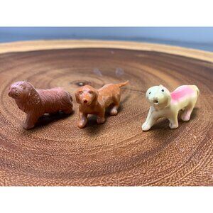 Vintage Celluloid Dog Figurines Set of 3 Japan Collectible Miniature Animals